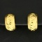Diamond Cut Wave Design Half Hoop Earrings In 18k Yellow Gold