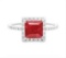 2.3ct Ruby Halo Ring In Sterling Silver