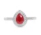 Ruby & Diamond Halo Ring In Sterling Silver
