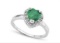 1.6ct Emerald & Diamond Heart Ring In Sterling Silver