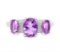 2ctw Amethyst & Diamond 3-stone Ring In Sterling Silver