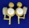 Vintage Custom Created Acorn Design Mabe Pearl Clip-on Earrings In 18k Yellow Gold