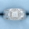 Men's 2 1/2ct Tw Princess Cut Diamond Ring In 14k White Gold