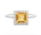 Large 1.5ct Citrine Halo Ring In Sterling Silver