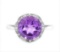 Huge 3.1ct Amethyst Statement Ring In Sterling Silver