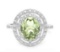 Huge Double Halo Green Amethyst And White Sapphire Statement Ring In Sterling Silver