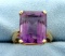 12ct Amethyst Statement Ring In 14k Yellow Gold
