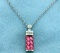 Morganite And Diamond Pendant With Chain In 14k White Gold