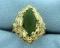 3ct Natural Jade Ring In 14k Yellow Gold