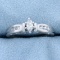 Marquise And Round Diamond Engagement Ring In 14k White Gold