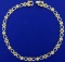 Italian Made Lucky Horseshoe And Heart Link Necklace In 14k Yellow And White Gold