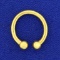 Belly Button Hoop Ring In 22k Yellow Gold