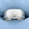 Textured Finish Wedding Band Ring In 14k White Gold