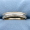 Men's Two Tone Wedding Band Ring With Beaded Edges In 14k Yellow And White Gold