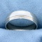 Men's Wide Wedding Band Ring In 14k Yellow And White Gold