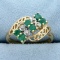 1/2ct Tw Emerald And Diamond Ring In 14k Yellow Gold