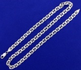 22 1/4 Inch Flat Mariner Chain Necklace In 14k White Gold