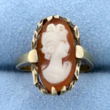 Vintage Cameo Ring In 14k Yellow Gold