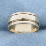 Beaded Edge Band Ring In 14k Yellow Gold