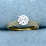2/3ct Solitaire Diamond Engagement Ring In 18k Yellow Gold And Platinum