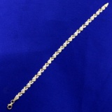 7 Inch Heart Design Bracelet In 14k Yellow And White Gold