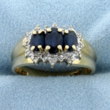 1.5ct Tw Sapphire And Diamond Ring In 14k Yellow Gold