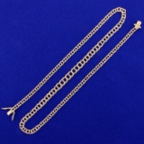 17 Inch Graduated Double Circle Link Chain Necklace In 14k Yellow Gold