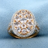 Natural Morganite And Diamond Ring In 14k Rose Gold