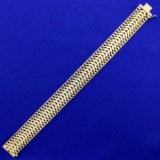 7 3/4 Inch Designer And Curb Link Bracelet In 18k Yellow Gold