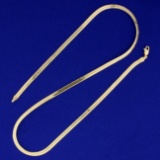 Italian-made 20 1/2 Inch Herringbone Chain Necklace In 14k Yellow Gold