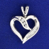 1/4ct Tw Diamond Heart Pendant In 10k White Gold