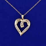 1/4ct Tw Diamond Heart Pendant With Chain In 10k And 14k Yellow Gold