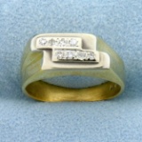 Two-row Diamond Ring In 18k Yellow And White Gold
