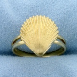 Seashell Ring In 14k Yellow Gold