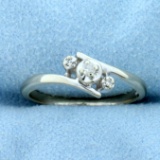 Three-stone Diamond Wedding Or Anniversary Ring In 14k White Gold
