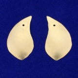 7/8 Inch Teardrop Stud Earring Enhancers In 14k Yellow Gold