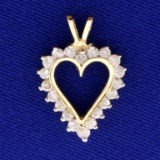 3/4ct Tw Diamond Heart Pendant In 10k Yellow Gold