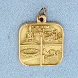Cincinnati The Queen City Pendant In 14k Yellow Gold