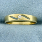 Unique Cz Band Ring In 14k Yellow Gold
