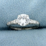 Over 1ct Tw Diamond Engagement Ring In Platinum