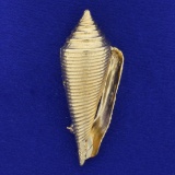 Gold Conch Shell Pin In 14k Yellow Gold