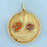 Vintage Cincinnati Bengals And Cincinnati Reds Pendant In 14k Yellow Gold