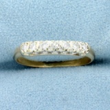 Seven-stone Diamond Wedding Or Anniversary Ring In 14k Yellow And White Gold