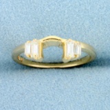 1/4ct Tw Baguette Diamond Ring Jacket In 14k Yellow Gold