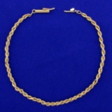 7 1/2 Inch Rope Style Bracelet In 14k Yellow Gold
