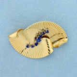 1/2ct Tw Sapphire Pin In 14k Yellow Gold