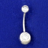 1/2ct Tw Diamond Belly Button Ring In 14k White Gold
