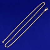 21 1/2 Inch Rope Style Chain Necklace In 14k Yellow Gold