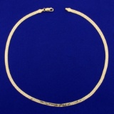Italian-made 16 Inch Herringbone Chain Necklace In 14k Yellow Gold