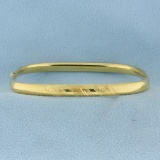 Italian-made Engraved Square Bangle Bracelet In 18k Yellow Gold